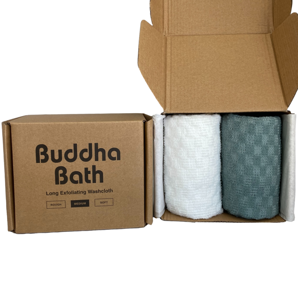 NEW Buddha Bath Extra Long Medium Exfoliate Washcloth Buddha Bath Store